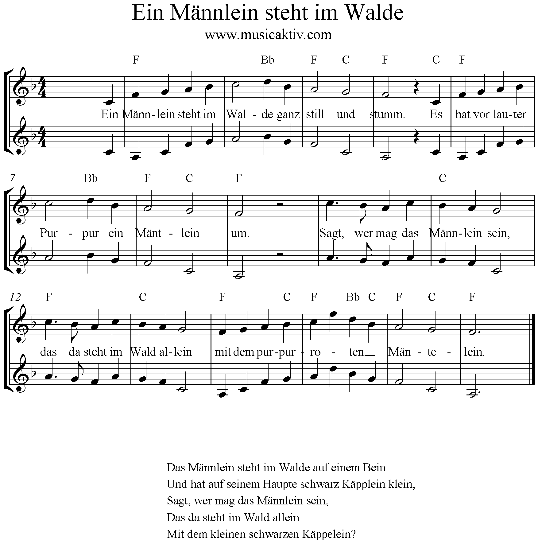Ein Männlein steht im Wald